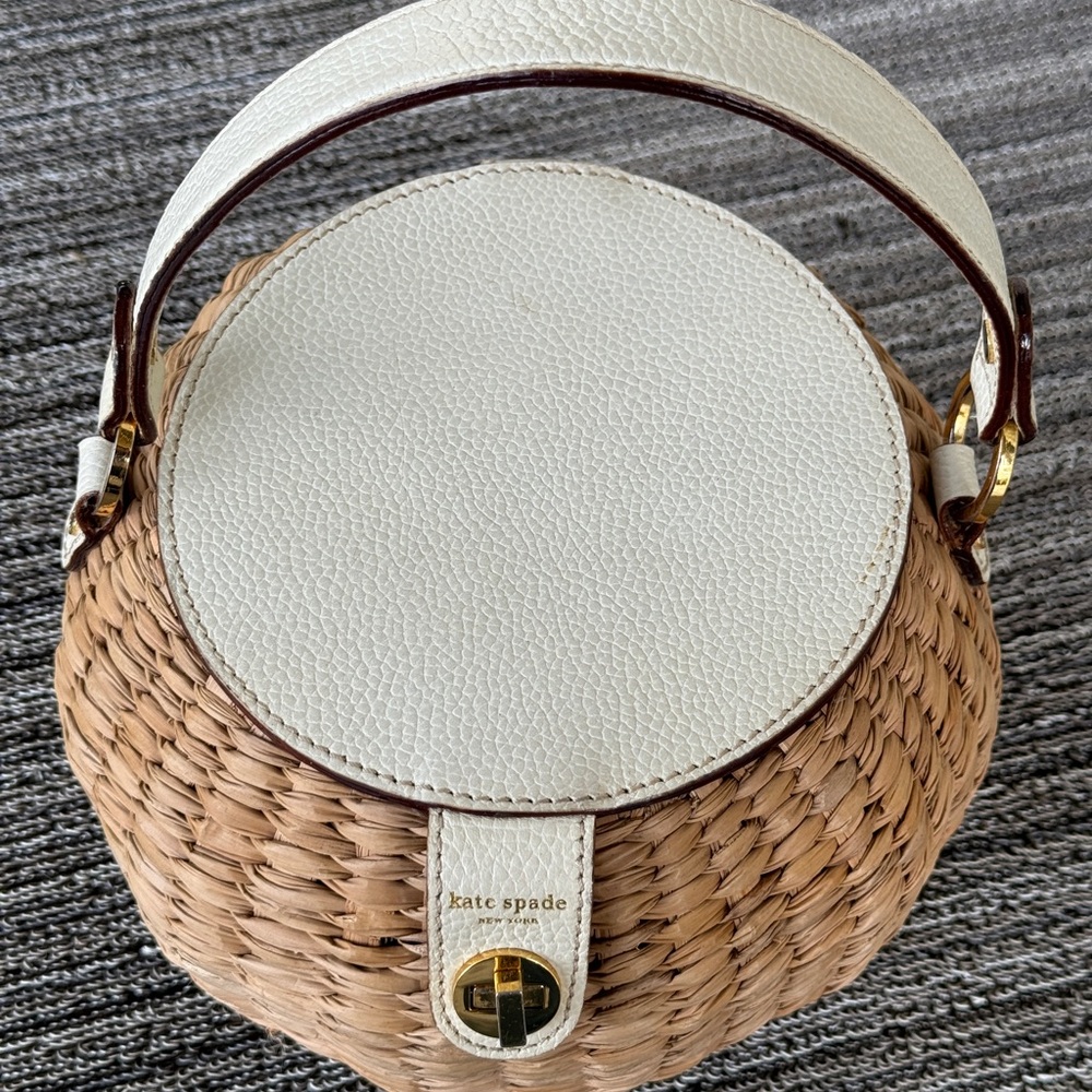 Kate Spade New York Darby Basket Bag Purse Wicker